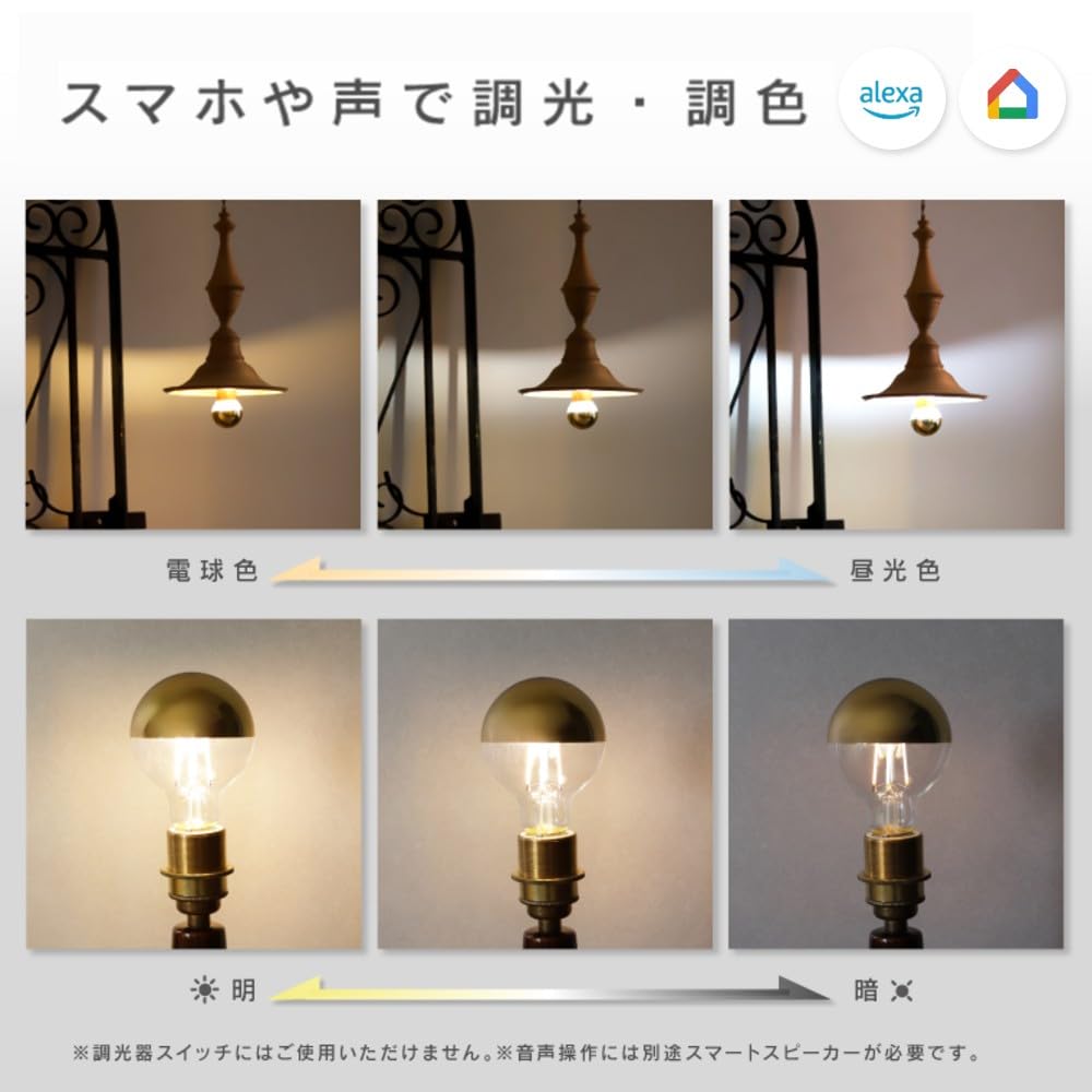 Amazon.co.jp: エジソンバルブLEDスマート E17 スマート電球 DUO